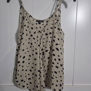 Papermoon Tan and Black Sleeveless Camisole Type Blouse.